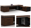 Elegant L-Shaped Desk With Geometric Lines & Secure Storage Options / Lixra