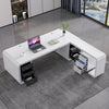 Modern Design L-Shaped Computer Desk in White & Black Finish / Lixra