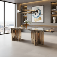 Luxurious Marble-Top Rectangular Dining Table / Lixra