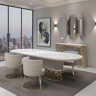 Oval Marble Dining table Set / Lixra