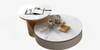 Marble Coffee Table Set With Concealed Storage/ Lixra