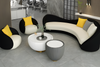 Curved Fabric Sofa Set For Living Room / Lixra