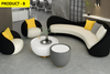 Curved Fabric Sofa Set For Living Room / Lixra