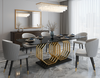 Urban Glossy Marble-Top Dining Table Set / Lixra