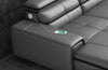 Modern Living Leather Sectional Sofa With Bluetooth Speaker And USB Charging / Lixra