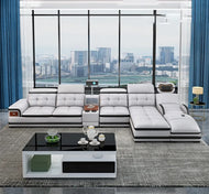 Leather Sectional Sofa Set With Multi Function / Lixra