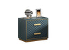 Rectangular Leather Upholstered Nightstand With 2 Drawers / Lixra