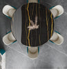 Black Marble Round Dining Table Set / Lixra