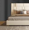 Contemporary Style Gold Plated Leather Bed / Lixra