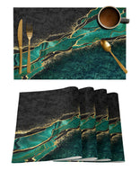 Sophisticated Black Marble Textured Placemats / Lixra