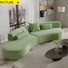 Modular Curved Velvet Fabric Sofa / Lixra