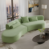 Modular Curved Velvet Fabric Sofa / Lixra