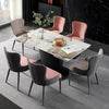 Sleek Metal And Extendable Marble Dining Set / Lixra