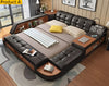 Multi-functional Button-Tufted Leather Bed / Lixra