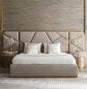 Metal-Embellished Fabric Bed with Spacious Headboard / Lixra