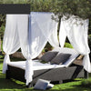 Rattan Fabric Rectangular Wide Outdoor Sofa  / Lixra