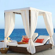 Rattan Fabric Rectangular Wide Outdoor Sofa / Lixra