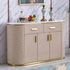 Luxurious Marble-Top Buffet Cabinet / Lixra