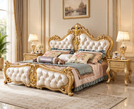 Antique Inspired European Style Leather Bed / Lixra