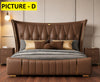 Contemporary Spacious Gold Plated Leather Bed / Lixra