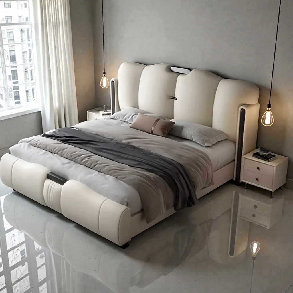 Magnolious Design Modern Leather Bed / Lixra