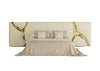 Modern Designer Fabric Bed with Gold Accents / Lixra