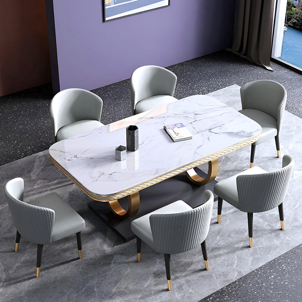 Exquisite Design Marble Dining Table Set