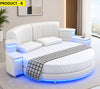 Luxurious Design Leather LED Round Bed / Lixra