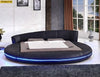 Cozy Modern Leather Round Bed with LED / Lixra
