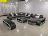 Luxurious contemporary Leather U-Shaped Sectional Sofa with recliner/Lixra