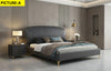 Modern Interior Channel Tufted Leather Bed / Lixra