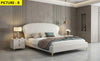 Modern Interior Channel Tufted Leather Bed / Lixra