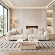 Button-Tufted Velvet Fabric Sofa / Lixra