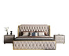 Button Tufted Design Modern Leather Bed / Lixra