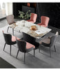 Sleek Metal And Extendable Marble Dining Set / Lixra