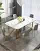 Metallic Light Marble Dining Table Set / Lixra