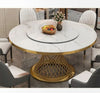 Luxurious Round Marble Dining Table With Gold Twisted Base / Lixra