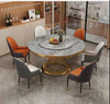 Luxurious Round Marble Dining Table With Gold Twisted Base / Lixra