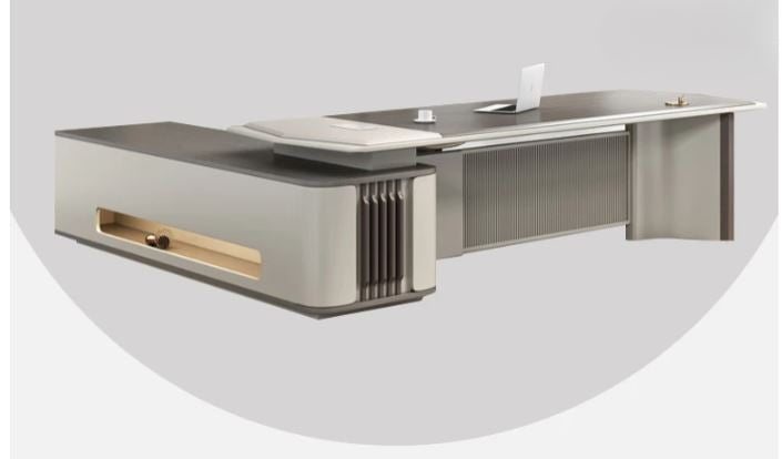 Modern L-Shaped LED Computer Desk / Lixra