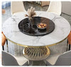 Luxurious Round Marble Dining Table With Gold Twisted Base / Lixra