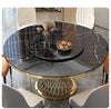 Luxurious Round Marble Dining Table With Gold Twisted Base / Lixra