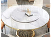 Luxurious Round Marble Dining Table With Gold Twisted Base / Lixra