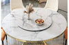 Luxurious Round Marble Dining Table With Gold Twisted Base / Lixra