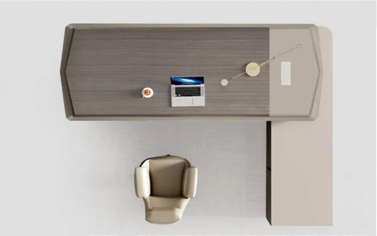 Modern L-Shaped Grill Design Computer Desk/ Lixra