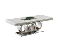 Glossy Marble Metal Coffee Table / Lixra