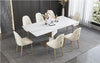 Golden Sculpted Marble Top Dining Table Set / Lixra