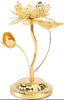 Artisanal Gold-Plated Alloy Lotus Candle Stand/ Lixra