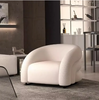 Luxurious Velvet Accent Chair With Curved Design / Lixra