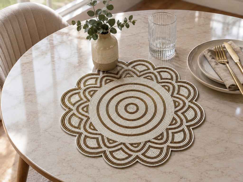 Sets Of 2 Artisanal Bead Placemats / Lixra