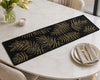 Black & Gold Leaf Table Runner With Placemate / Lixra